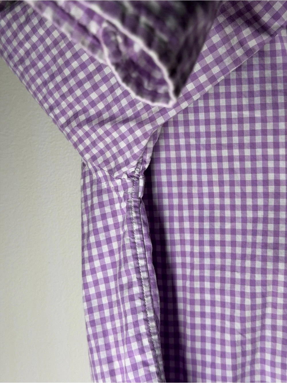 Ralph Lauren Boys Purple White Gingham Button Down Shirt Pony Logo Cotton Preppy